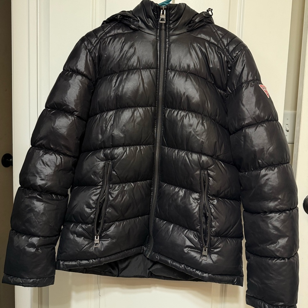 Black Guess Puffer Coat